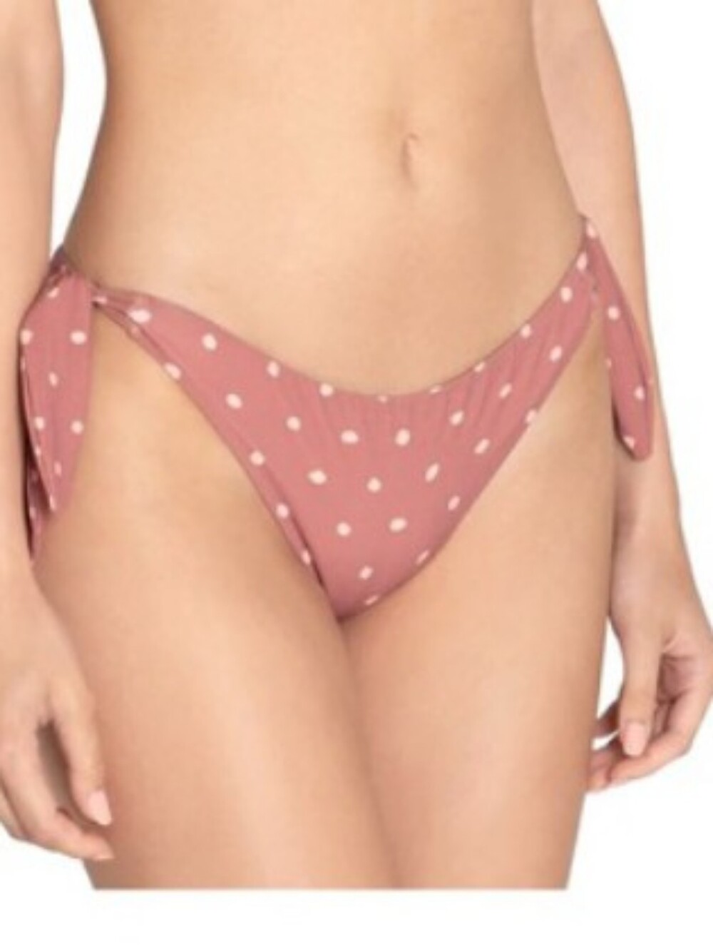 Eberjey Swim Dutty Ursula Polka Dot Tie-Side Bikini Bottom - Rust Pink. Size M.